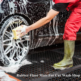 Rubber Floor Mat Anti-Fatigue Non Slip Floor Mats 36" x 60" New Commercial Heavy Duty Drainage Rubber Kitchen Mat Black Bar Floor Mat YOSHIKO