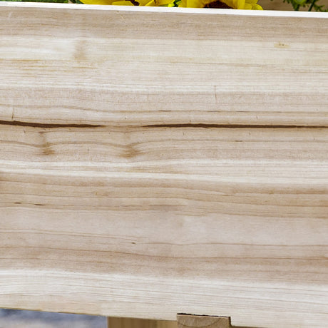 Outsunny Raised Garden Bed with 3 Planter Box, Elevated Wooden Plant Stand with Drainage Holes, for Vegetables, Herb and Flowers, Natural Outsunny
