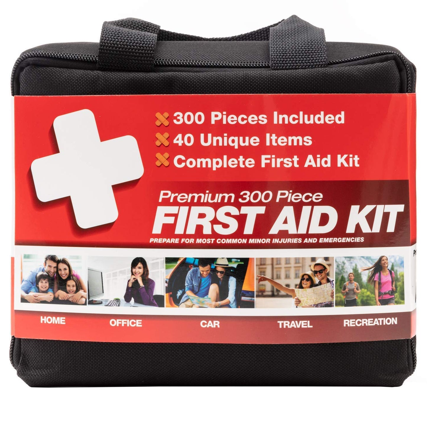 M2 BASICS Professional 300 Piece (40 Unique Items) First Aid Kit | Emergency Medical Kits | Home, Business, Camping, Car, Office, Travel, Vehicle, - WoodArtSupply