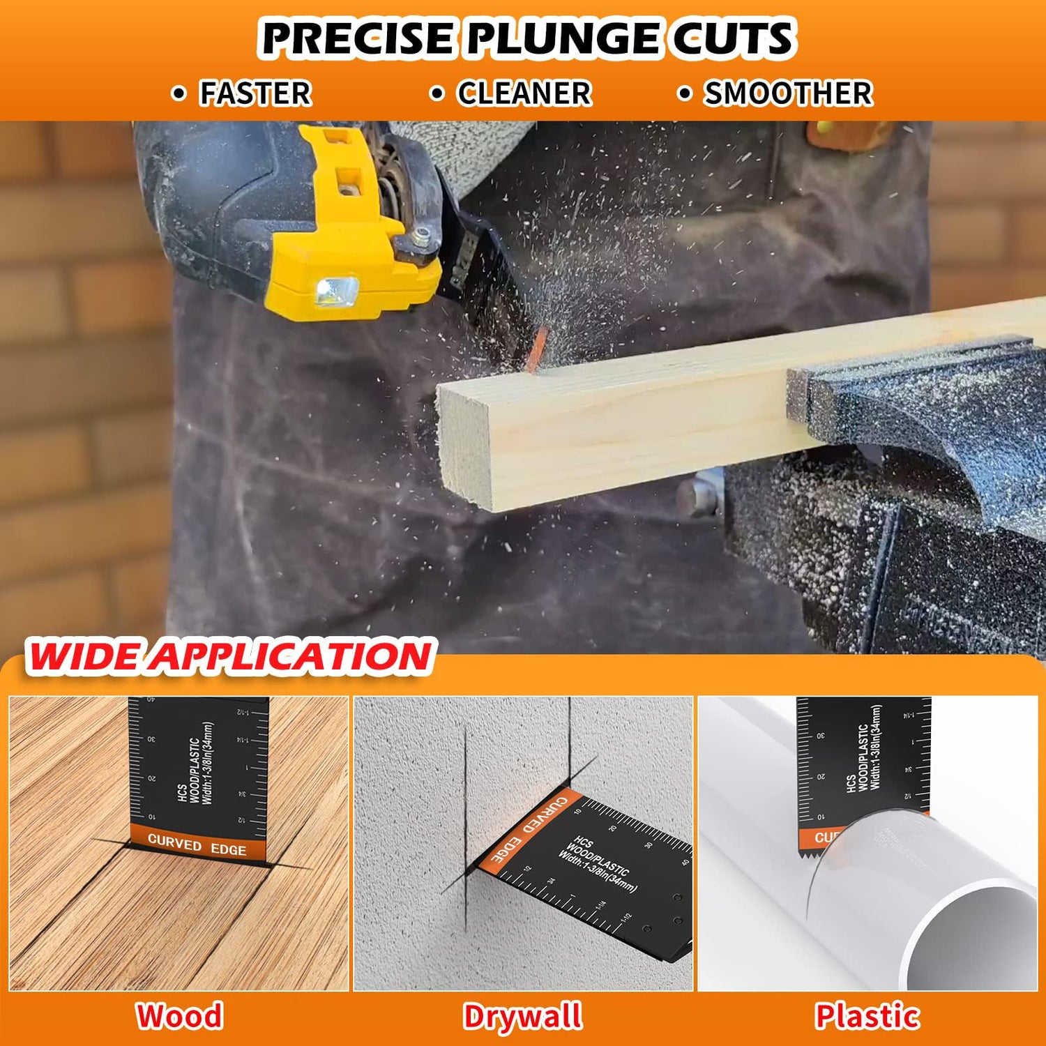 AMZWEI 154 Metal Wood Oscillating Tool Blade, Titanium Oscillating Saw Blades with Sandpaper, Quick Release Multi Tool Blades Kits for Dewalt Ryobi AMZWEI