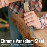 Professional Woodworking Cabinetmakers Mortise Chisel set Chrome-Vanadium Steel with Hornbeam Handles for Carpentry, Woodworking, Carving, Craftsman, MKC