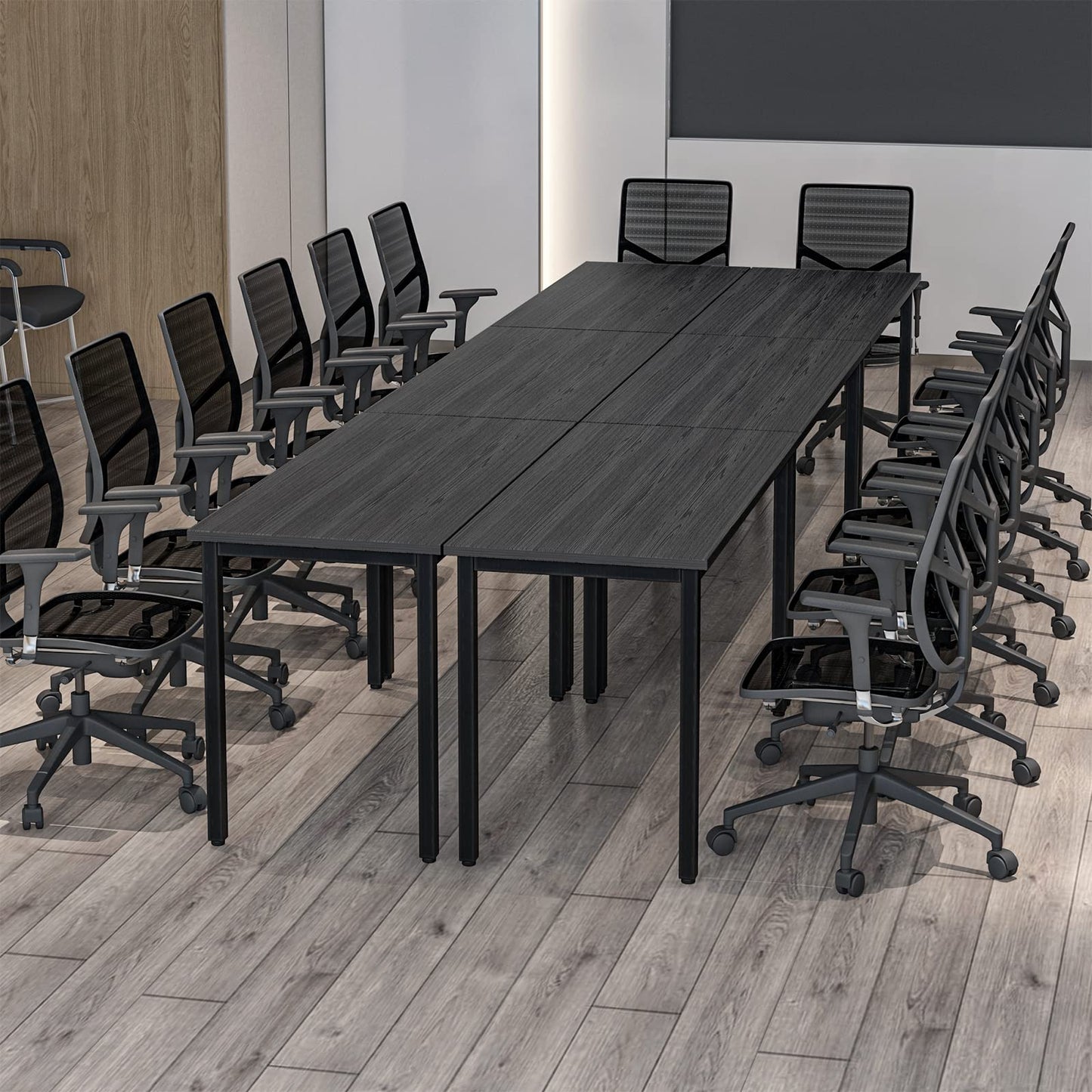 Bonzy Home 12ft Conference Tables Chair Set, 142"x47"x30" Table & 14pcs Chairs, Office Computer Desk and Chair Set for Meeting Room Study Printer