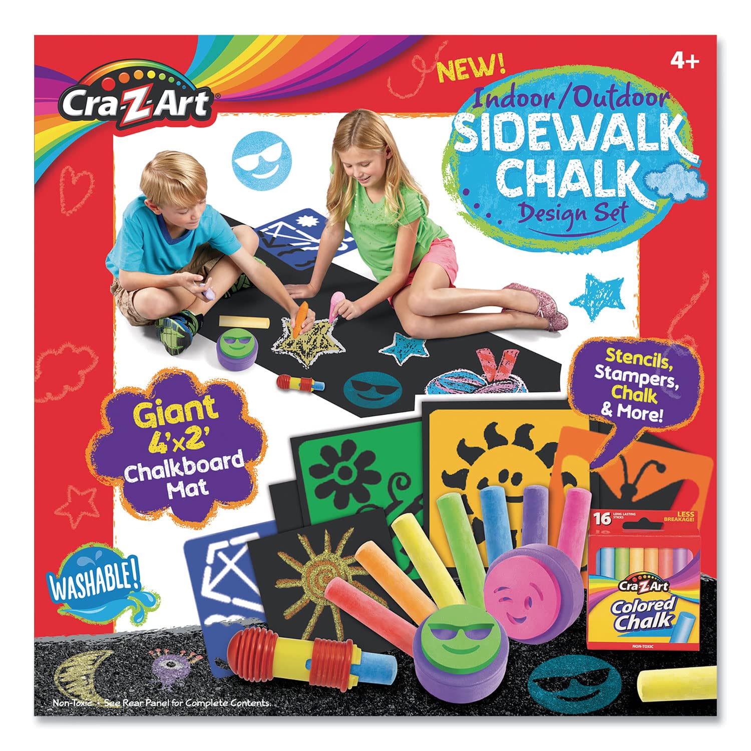 Cra-Z-Art Indoor Outdoor Sidewalk Chalk Design Set Cra-Z-Art