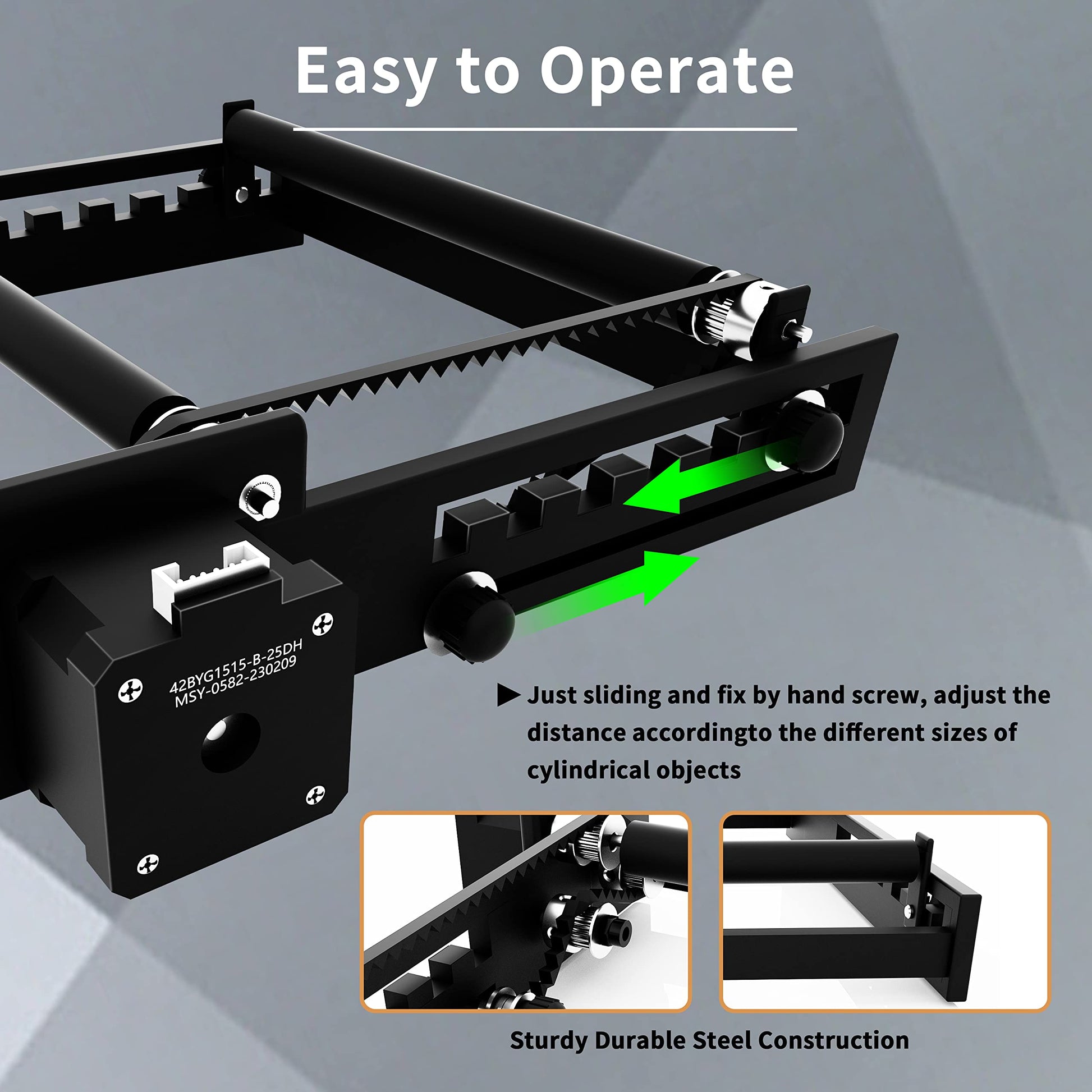 Longer Laser Engraver Rotary Roller, a Good Partner for Laser Engraving Machine， Y-axis Laser Engraver Attachment 360° Rotation, 6-100mm Engraving - WoodArtSupply