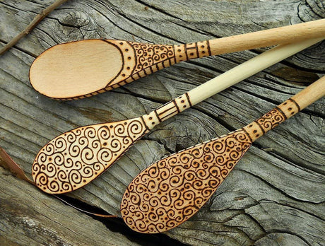 Kitchen Wooden Spoons Mixing Baking Serving Utensils Puppets 12 In - 12 Pack ROUNDSQUARE
