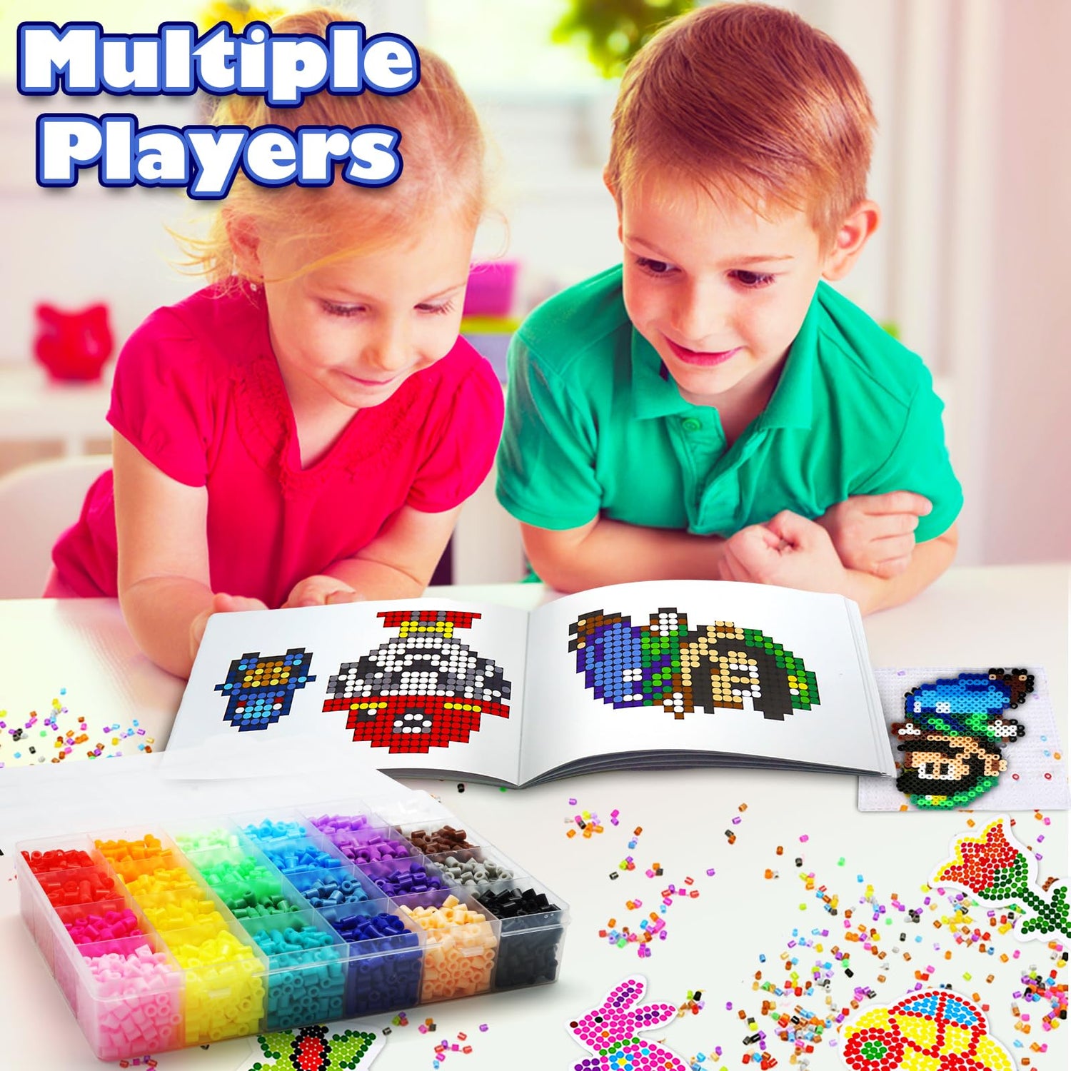 FUNZBO 5200 5mm Fuse Beads Kit - 24 Colors | 45 Patterns, Toys, Kids Crafts for Girls Ages 8-12, Arts and Crafts for Kids Ages 6-8, Gifts for Girls FUNZBO