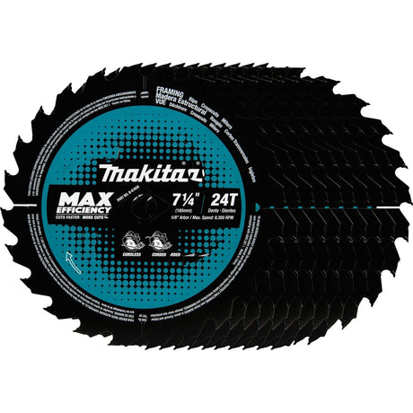 Makita B-61656-10 24T Carbide-Tipped Max Efficiency Circular Saw Blade, Framing, 7-1/4" Makita