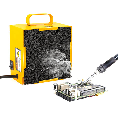 KOTTO Solder Smoke Absorber Remover Fume Extractor Smoke Prevention Absorber DIY Working Fan for Soldering Station (Yellow) KOTTO