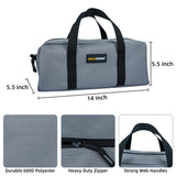 MELOTOUGH Utility Tool Tote bag Combo Kit-Includes 2 Medium Tool Organizer Bags for Electrician, Plumbing, Gardening, HVAC & More (Black&Grey) MELOTOUGH