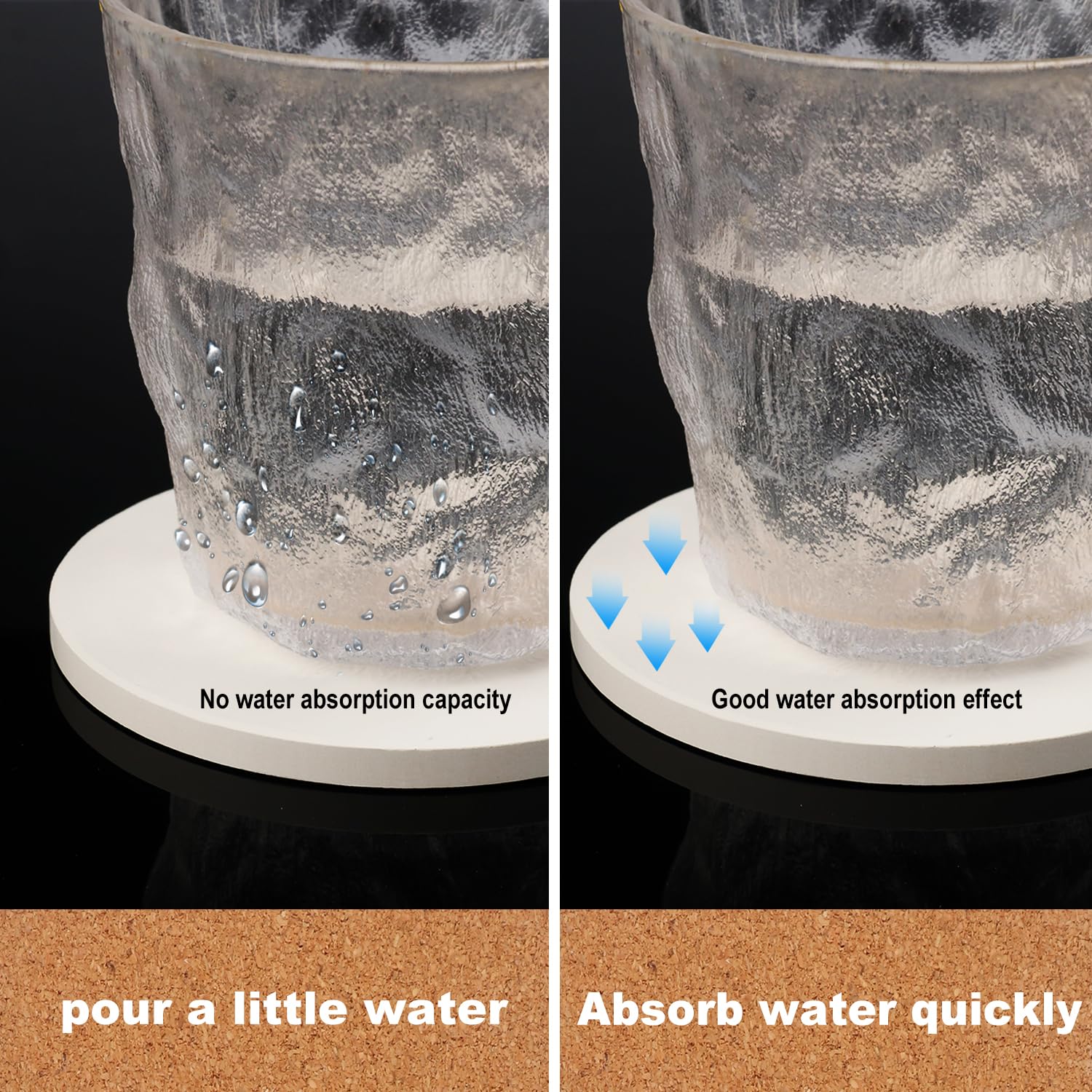 30 Pieces 4 Inch Round Blank Ceramic Coasters, Unglazed Ceramic Tiles Coasters, Ceramic Tiles with Cork Backing Pads for Painting, DIY Crafts, GNIEMCKIN