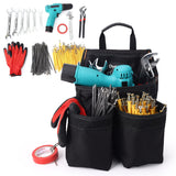 Chyaidach 16-Pockets Tool Belts for man with Suspenders, Detachable & Adjustable Tool Pouches Bag & Back Support Tool belt Combo For Chyaidach