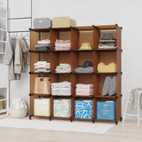 HOMIDEC 16-Cube Brown Storage Organizer – Versatile Closet and Bookshelf Solution HOMIDEC