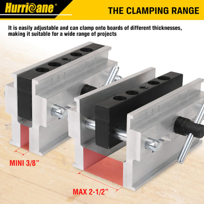 HURRICANE Centering Doweling Jig, Self Center Dowel Jig for Woodworking, Professional Dowel Jig Kit Bushings Set, Drill Guide Bushings Set, Perfect - WoodArtSupply