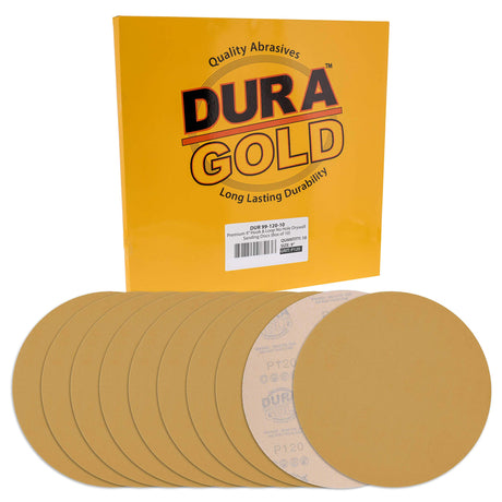 Dura-Gold Premium 9" Drywall Sanding Discs - 120 Grit (Box of 10) - High-Performance Sandpaper Discs with Hook & Loop Backing, Fast Cutting Aluminum Dura-Gold