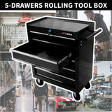 5-Drawer Rolling Tool Cart, Rolling Tool Box on Wheels, Lockable Home Repair Tool Storage Organizer, Tool Chest Cabinet for Mechanic, Garage Larmliss