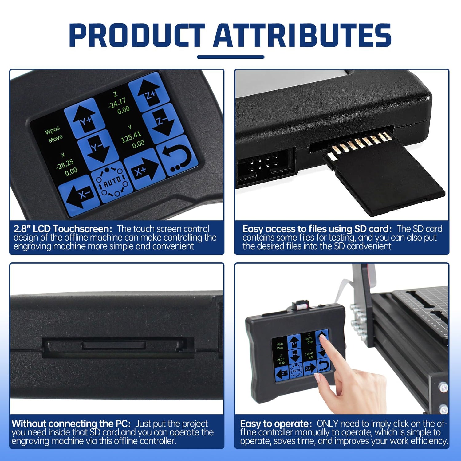 CNCTOPBAOS 4540 CNC Router Machine,500W Spindle 11000rpm,GRBL 3-Axis Milling Engraving Machine w/Offline Controller/E-Stop/Limit Switches Cutting CNCTOPBAOS