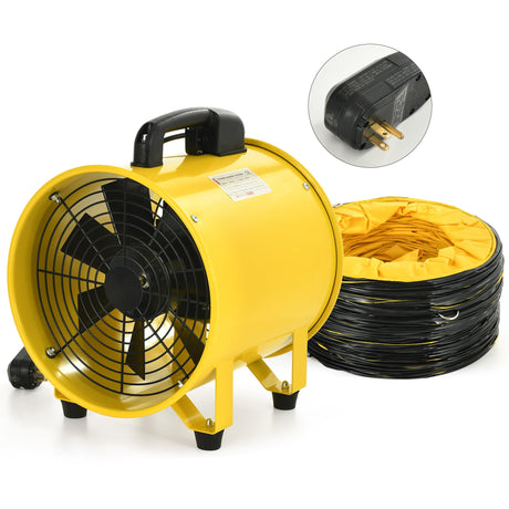 YITAHOME Two Speed Exhaust Fan 12 Inch, Utility Blower Extractor Fan with GFCI Plug Automatic Power-off Protection, Portable Ventilation Fan with YITAHOME