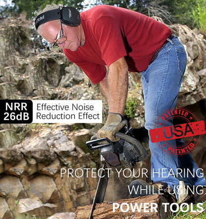 PROHEAR 016 Ear Protection Safety Earmuffs for Shooting, NRR 26dB Noise Reduction Slim Passive Hearing Protector with Low-Profile Earcups, Compact
