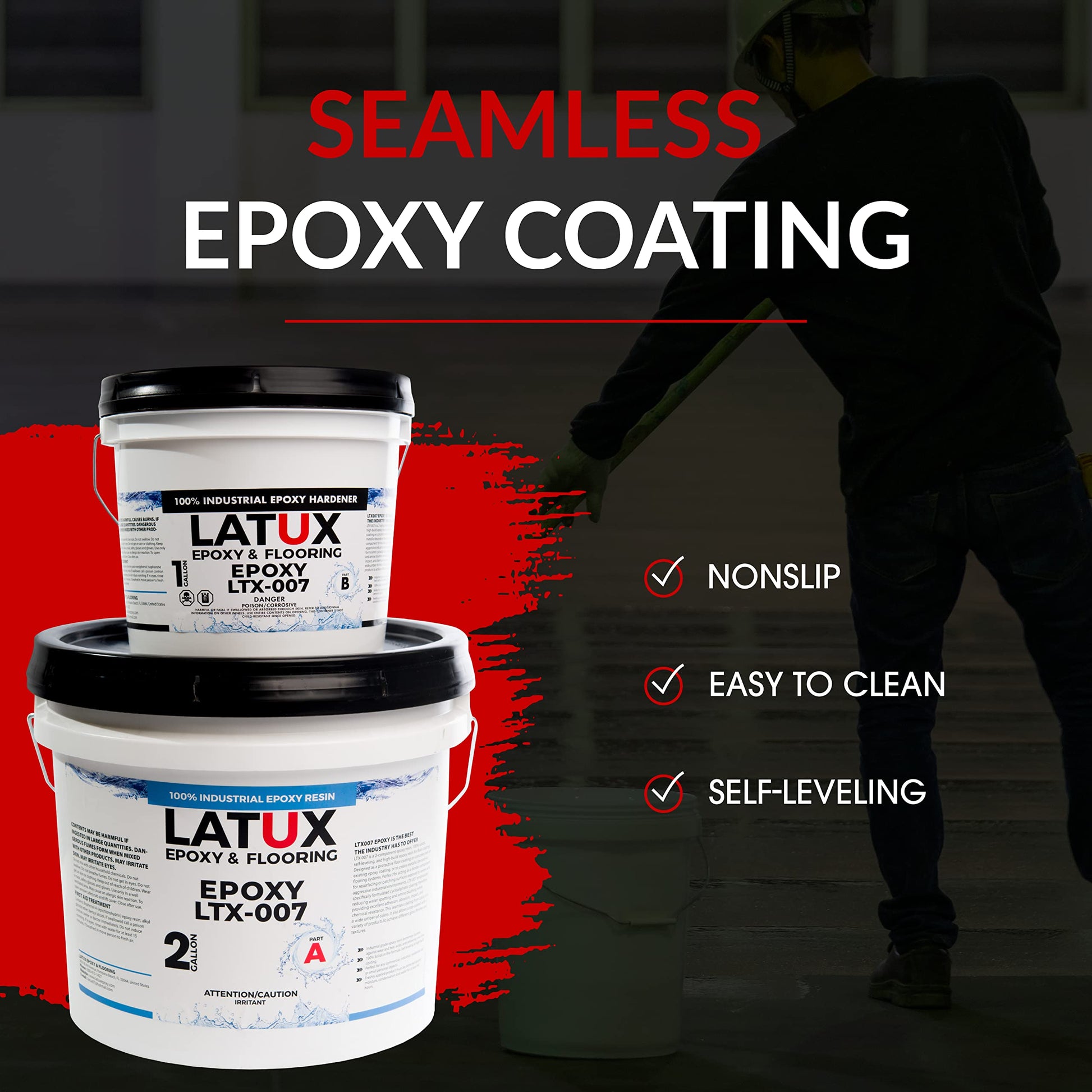 LATUX Epoxy Resin Kit, Floor Epoxy Kit for Versatile Use, 3-Gallon - WoodArtSupply