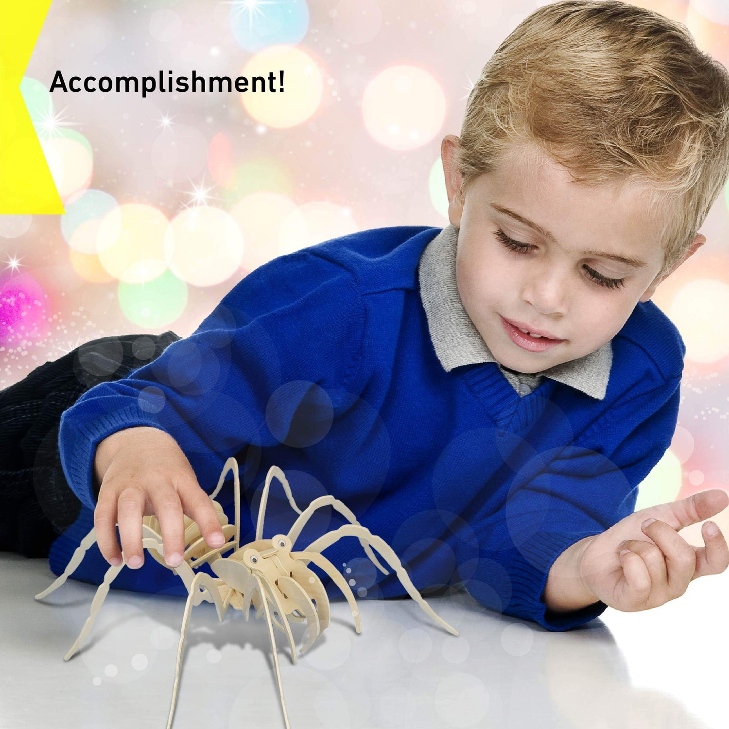 Puzzled 3D Puzzle Tarantula Spider Wood Craft Construction Model Kit, Fun & Educational DIY Wooden Toy Assemble Model Unfinished Crafting Hobby Puzzled