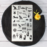 Aleks Melnyk No.456 Metal Stencil, Egyptian Hieroglyphs, Ancient Egyptian Glyphs Alphabet, Letter Tracers, Template for Wood Burning, Magic Runes, Aleks Melnyk