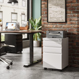DEVAISE 3-Drawer Mobile File Cabinet (Under Office Desk), Assembled Except Casters, Fits Letter/Standard Sizes, White DEVAISE