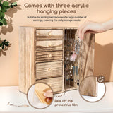 Homde Wood Jewelry Organizer 5 Layer Jewelry Box for Rings, Necklaces, Earrings, Bracelets, Watches Rustic Jewelry Boxes & Organizers for Women Homde