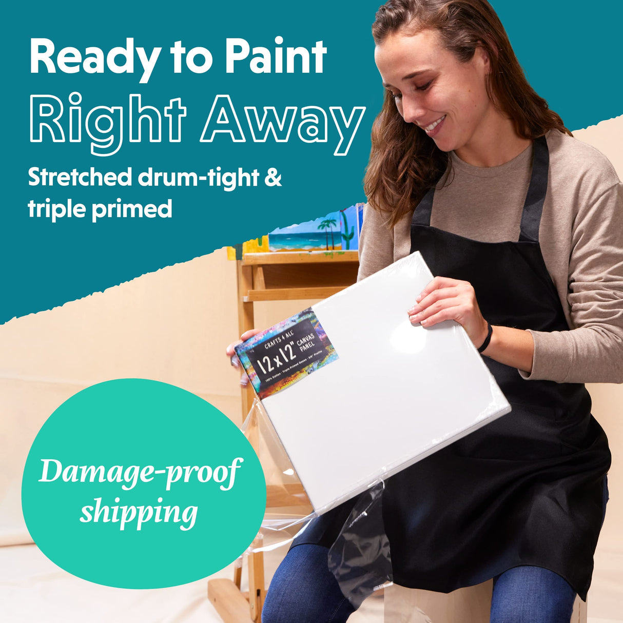 Crafts 4 All Stretched Canvas Boards for Painting - 8 Pack of 11x14 Blank Art Canvases, Framed Canvas for Painting with Acrylic & Oil Paint, Pencil, Crafts 4 All