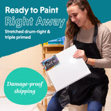 Crafts 4 All Stretched Canvas Boards for Painting - 8 Pack of 11x14 Blank Art Canvases, Framed Canvas for Painting with Acrylic & Oil Paint, Pencil, Crafts 4 All