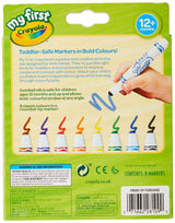 CRAYOLA MyFirst Washable Markers - Assorted Colours (Pack of 8) | Easy-Grip Markers Ideal for Toddlers Hands | Ideal for Kids Aged 12+ Months Crayola