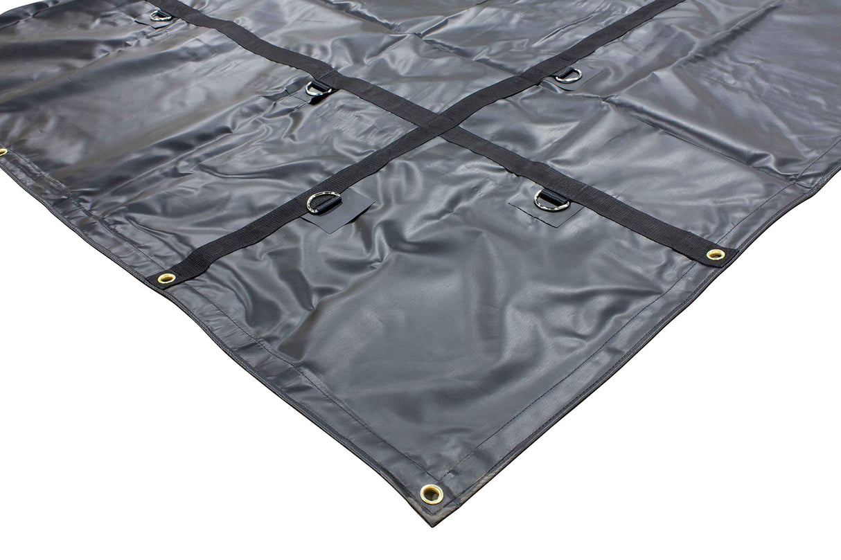 Mytee Products 12'x20' Heavy Duty Smoke Tarp for Flatbed Truck - 18 Ounce Vinyl - Load Covering Tarp Protects Your Cargo from Exhaust Smoke & Dirt - Mytee Products