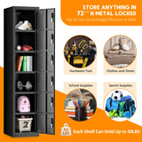 INTERGREAT Metal Locker for Office Storage Locker Employees Locker for School Gym Lockers Corridor Locker 6 Tier 6 Door INTERGREAT
