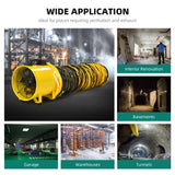 YITAHOME Two Speed Exhaust Fan 12 Inch, Utility Blower Extractor Fan with GFCI Plug Automatic Power-off Protection, Portable Ventilation Fan with YITAHOME