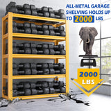 REIBII 72''H Garage Shelving Heavy Duty Loads 2000 LBS Garage Storage Shelves Heavy Duty Shelving 5 Tier Adjustable Metal Shelves for Storage Rack REIBII