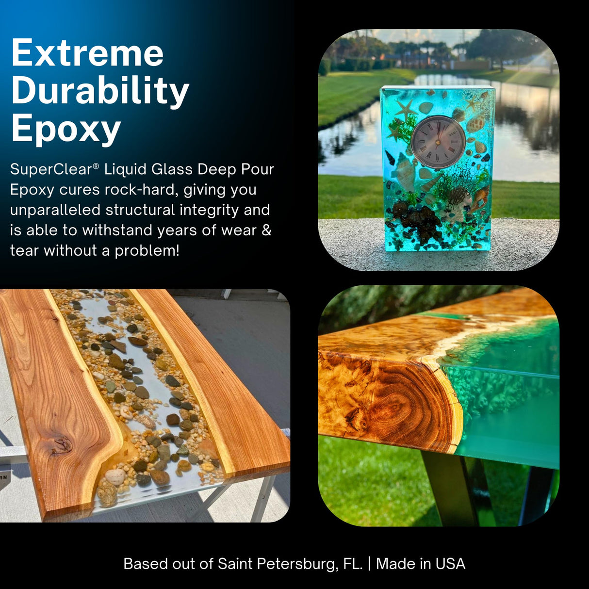 Deep Pour Epoxy Resin Crystal Clear Liquid Glass®, Eye Candy Variety Pack A Bundle - 2-4 inch 3 GL Resin Kit - Self Leveling, Clear Resin Epoxy, FGCI