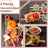 Maitys 3PCS Router Templates for Woodworking Large Charcuterie Board Handle Template Cutting Board Template Clear Acrylic Template Angled Curvy Maitys