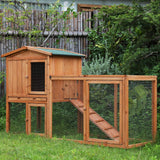 Ogrmar Chicken Coop Large Wooden Outdoor Bunny Rabbit Hutch Hen Cage with Ventilation Door, Removable Tray & Ramp Garden Backyard Pet House Chicken Ogrmar