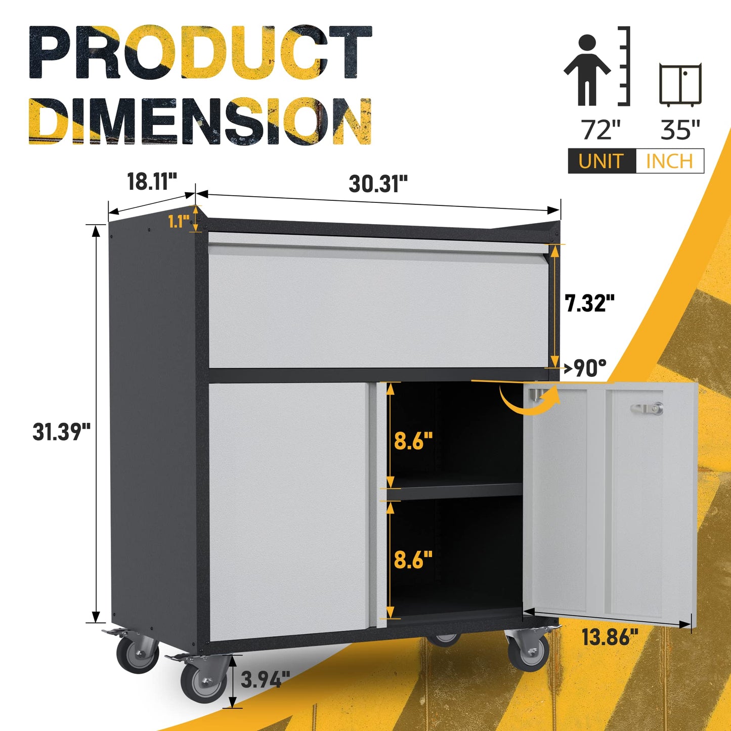 Aobabo Steel Lockable Storage Cabinet with Adjustable Shelves,School,Garage,Assembly Required - WoodArtSupply