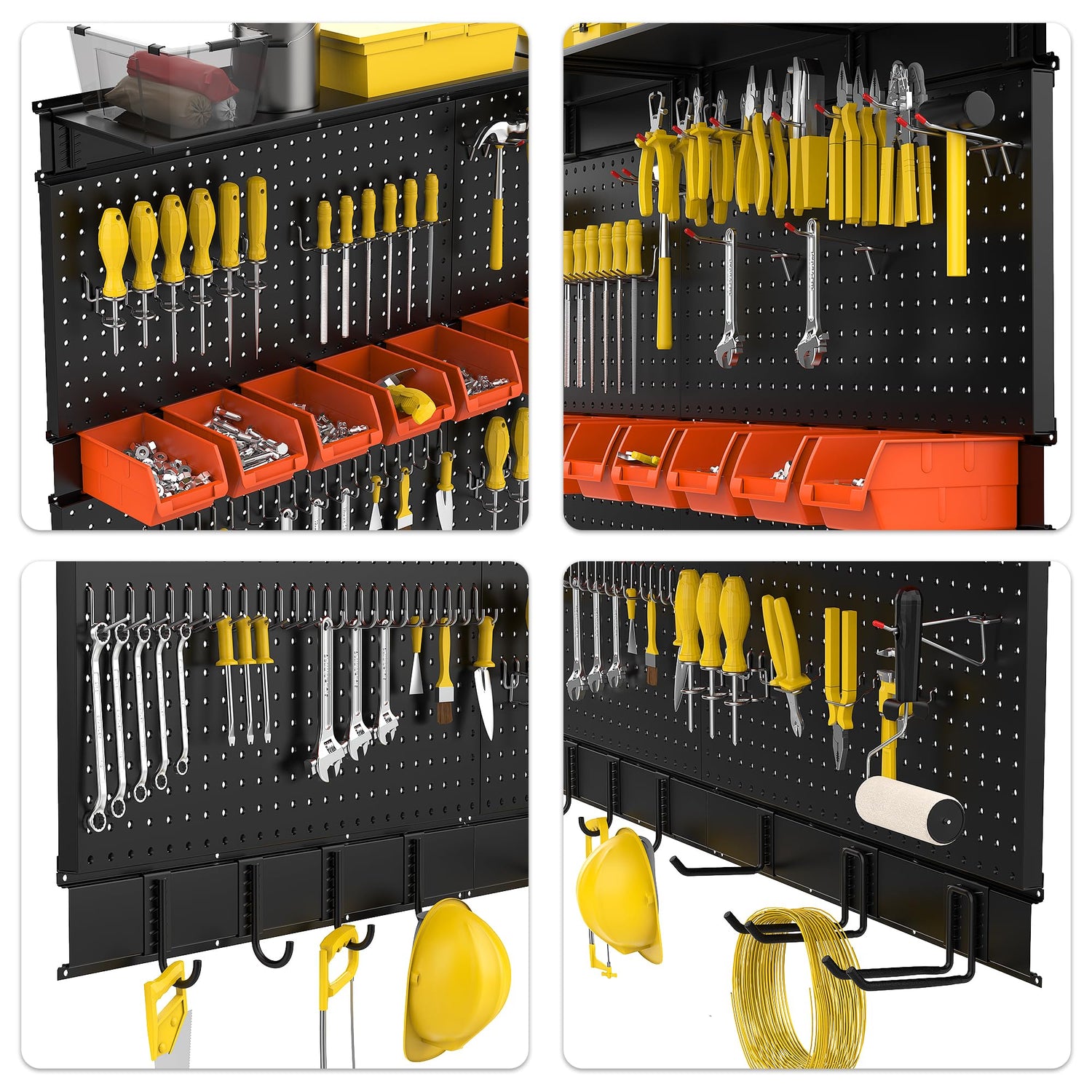 Ultrawall Black Pegboard Wall Organizer, 48X 36 inch for Garage Storage with Hooks, Storage Bins, Tool Panel Organizer Ultrawall