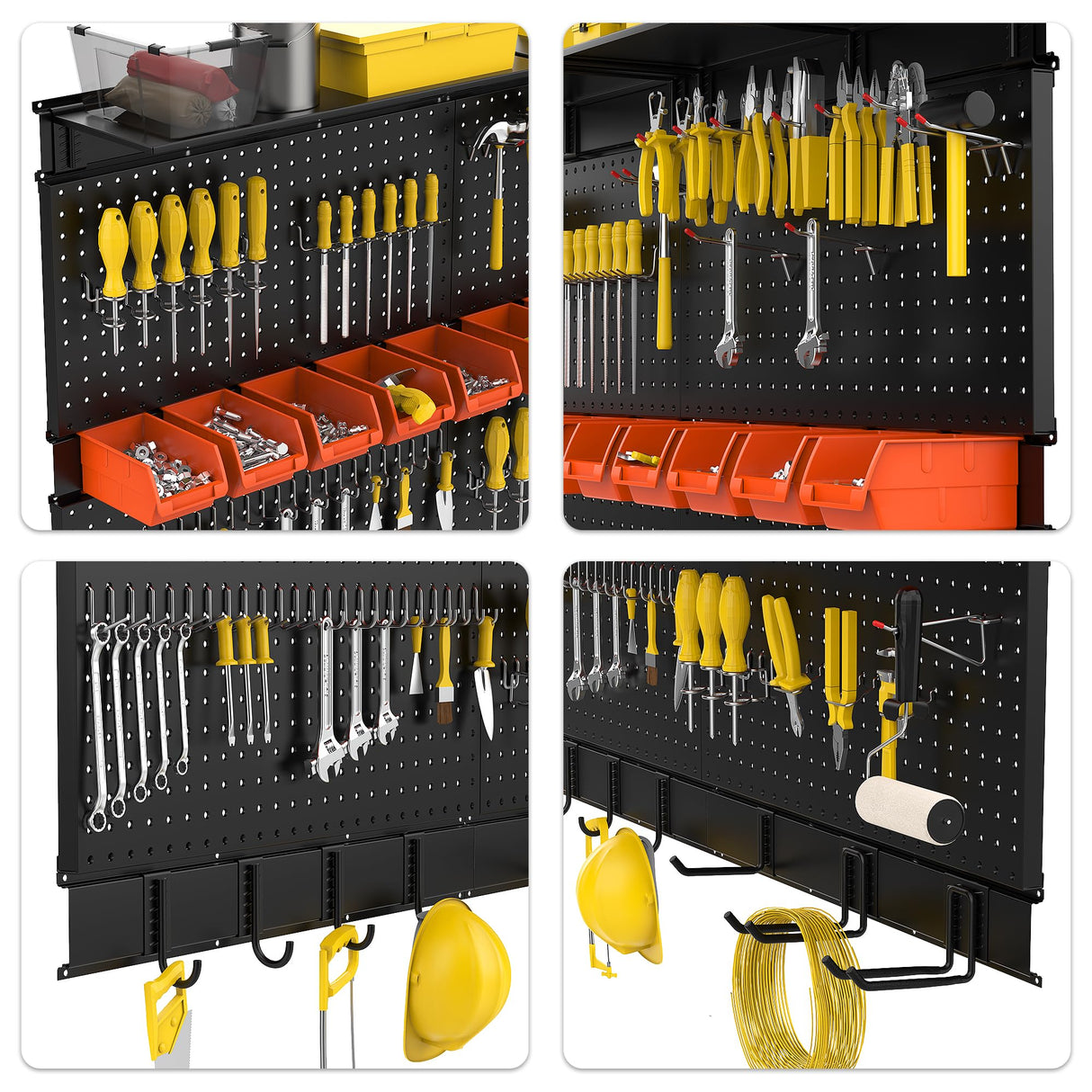 Ultrawall Black Pegboard Wall Organizer, 48X 36 inch for Garage Storage with Hooks, Storage Bins, Tool Panel Organizer Ultrawall