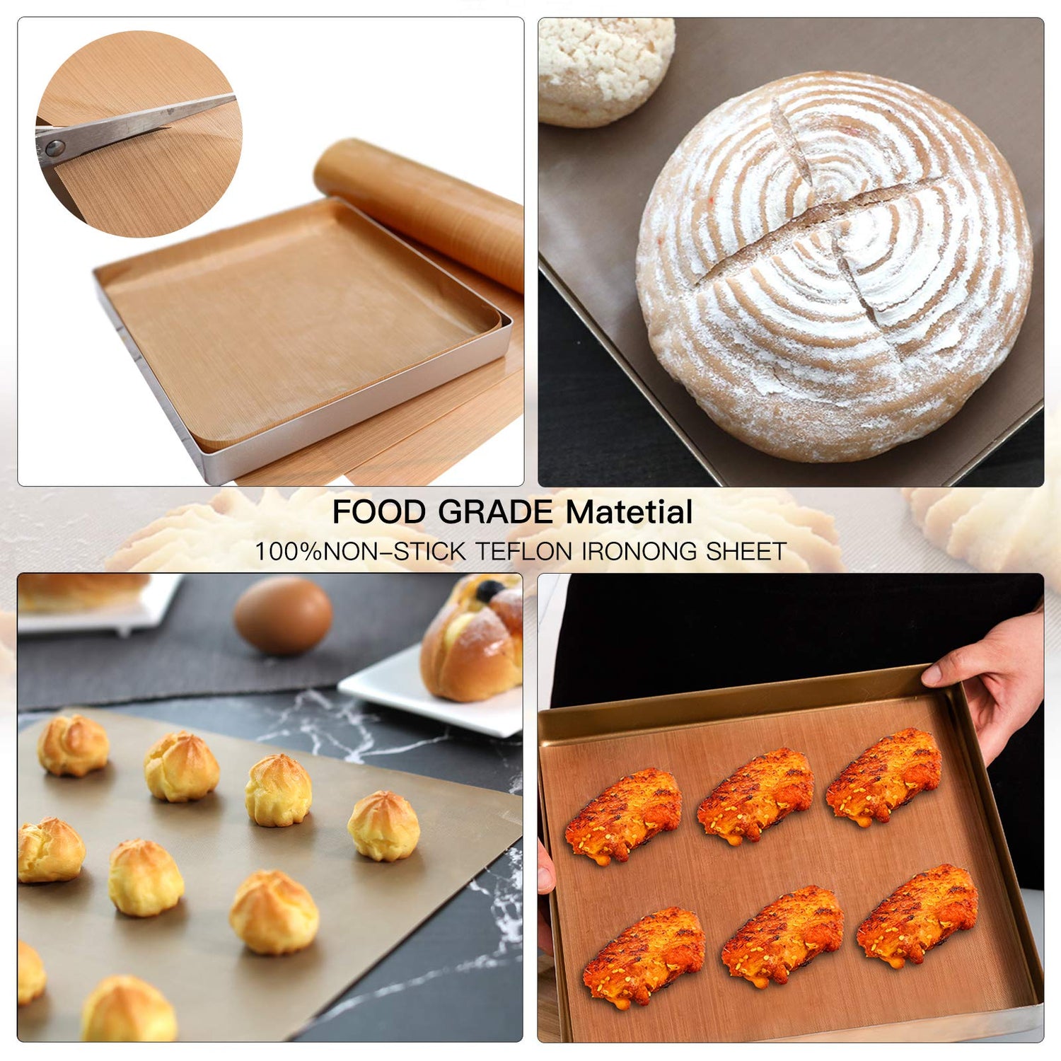 3 Pack PTFE Teflon Sheet For Heat Press Transfer Sheet Non Stick 12" X 16" Heat Transfer Paper Reusable Heat Resistant Craft Mat, Non Stick Paper Ubrand