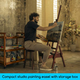 MEEDEN Studio H-Frame Easel with Art Supply Storage Drawer - Adjustable (60"~75") Wood Easel Stand for Artists, Adults and Students, Holds Canvas Art MEEDEN