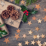 Gejoy 500 Pieces Star Shape Unfinished Wood Pieces, Blank Wood Pieces Wooden Cutouts Ornaments for Craft Project and Decoration (1-1/4 Inch) Gejoy