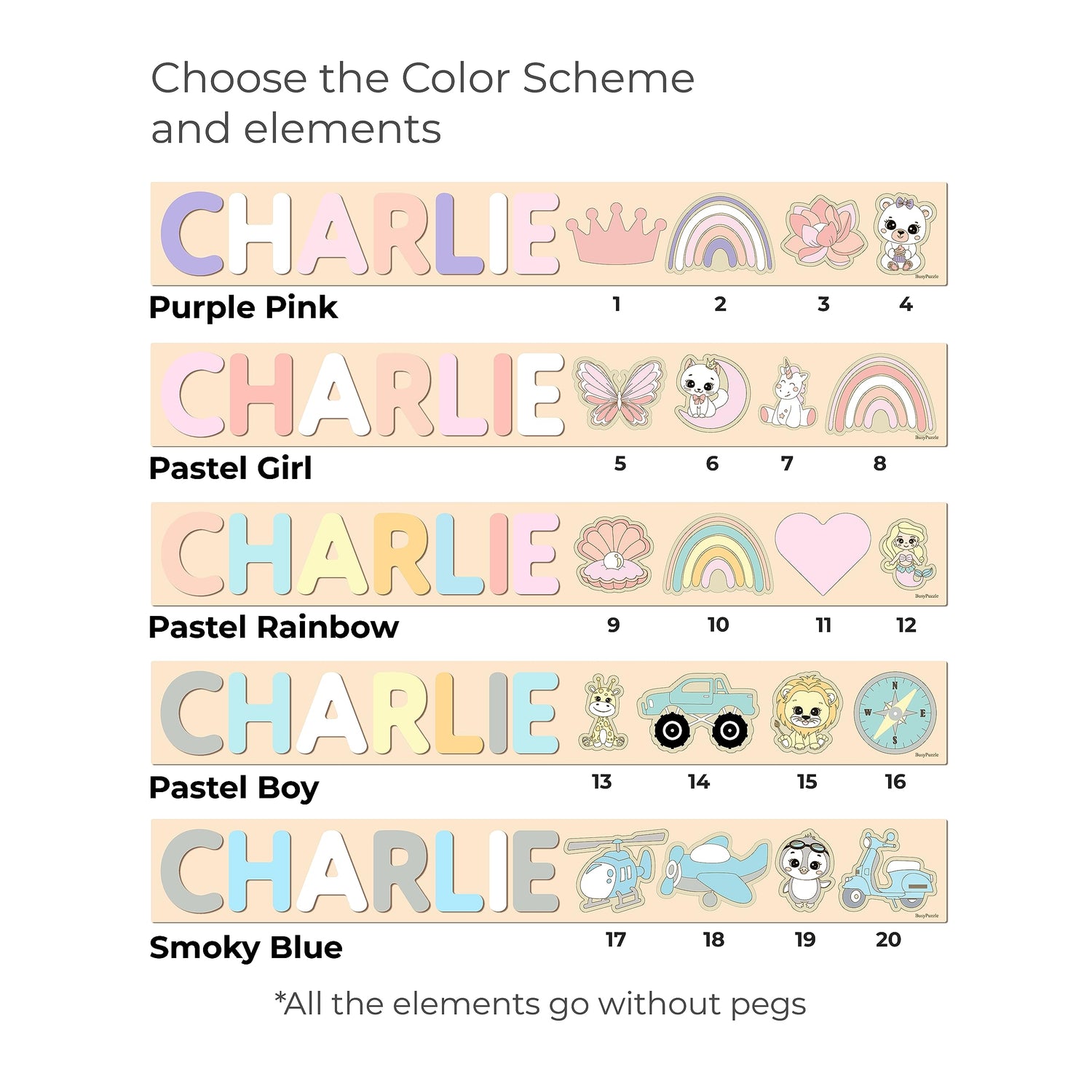 Personalized Wooden Name Puzzle With Pegs For Baby, Easter Gift for Kids, Unique Christmas Gift, 1st Birthday Present, Baby Shower, Nursery Decor, BUSY PUZZLE