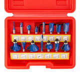 HILTEX 10100 Tungsten Carbide Router Bits, 15 Piece Router Bit Set, 1/4” Router Bit Shank Tungsten Carbide Router Bits, Chamfer Router Bits for Hiltex