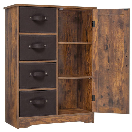 Usikey Rustic Accent Storage Cabinet with Removable Organizers and Adjustable Shelves - WoodArtSupply