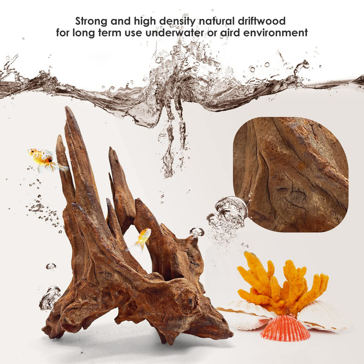 Jorewood Natural Large Coral Driftwood for Aquarium Decor Fish Tank Decorations Reptile Decor, Assorted Driftwood Branch 9-14" 2 Pcs Jorewood