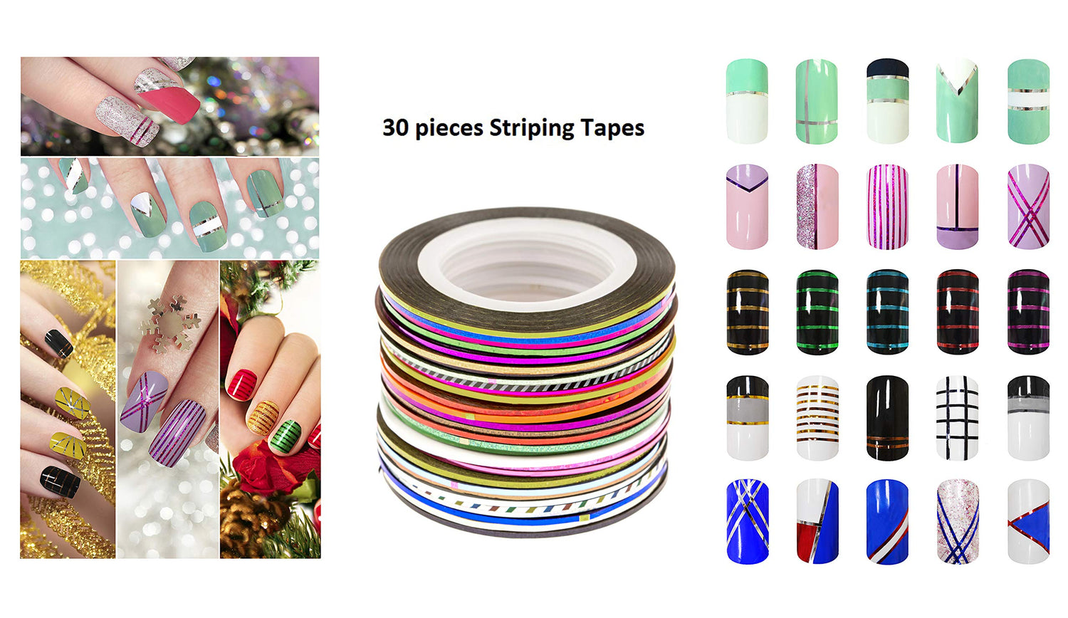 Beaute Galleria Bundle 50 Pieces Nail Art Tool Kit with Pouch - 5 Pieces Dotting Tool Marbleizing Pen (10 Sizes), 15 Pieces Acrylic Gel Detailing BEAUTÉ GALLERIA