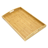 Bam & Boo - Natural Bamboo Serving Tray Extra Large Rectangular with Handles - for Food, Drinks, Storage, Decor, Vanity, Breakfast, Parties, Bam & Boo