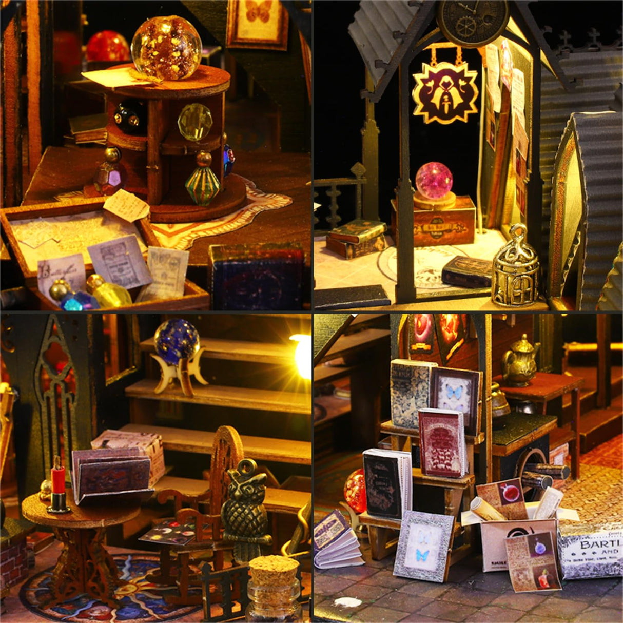 Flever Dollhouse Miniature DIY House Kit Creative Room with Furniture for Romantic Artwork Gift (Luna Magic House) Flever